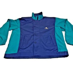 Morton Knight Vintage 90s Men's Colorblock Jacket; Navy/Green; Size Large